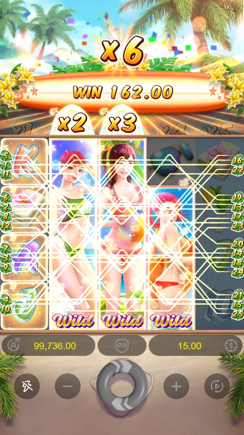Bikini Paradise x2 x3 wild reels 972