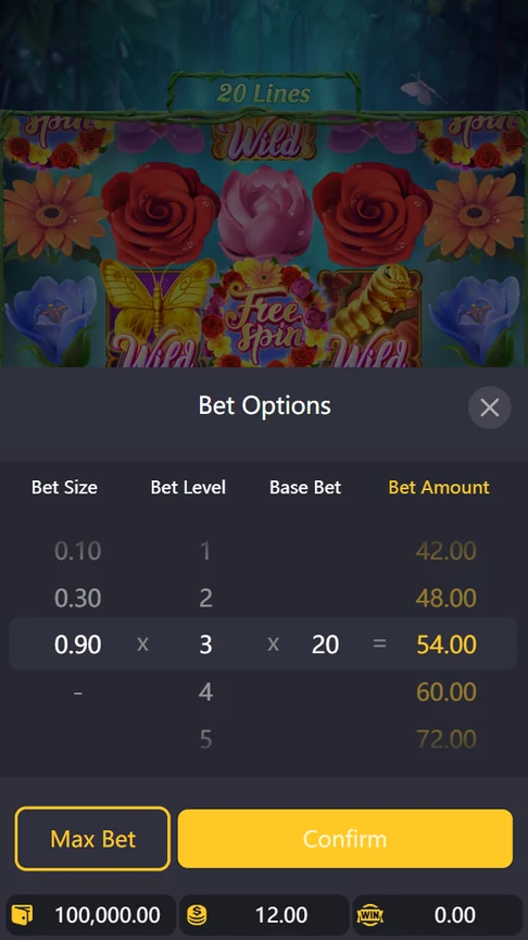 Butterfly Blossom demo bet options