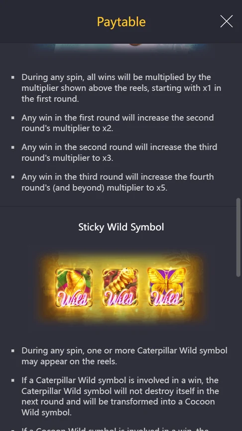 Butterfly Blossom sticky wild rules