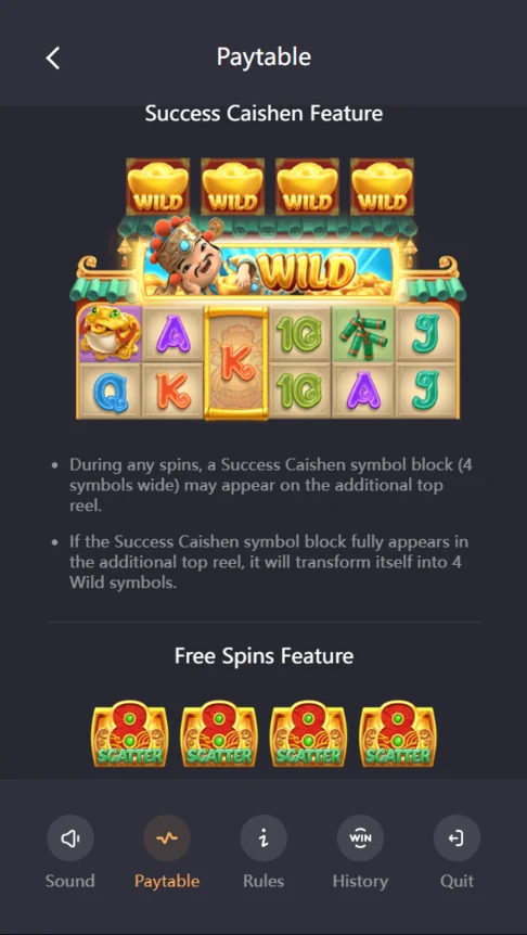 Caishen Wins Success Caishen wild block