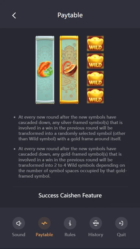 Caishen Wins silver gold frame wilds