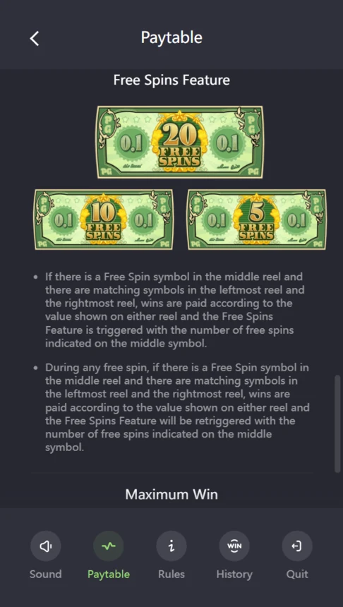 Cash Mania free spins retrigger rules