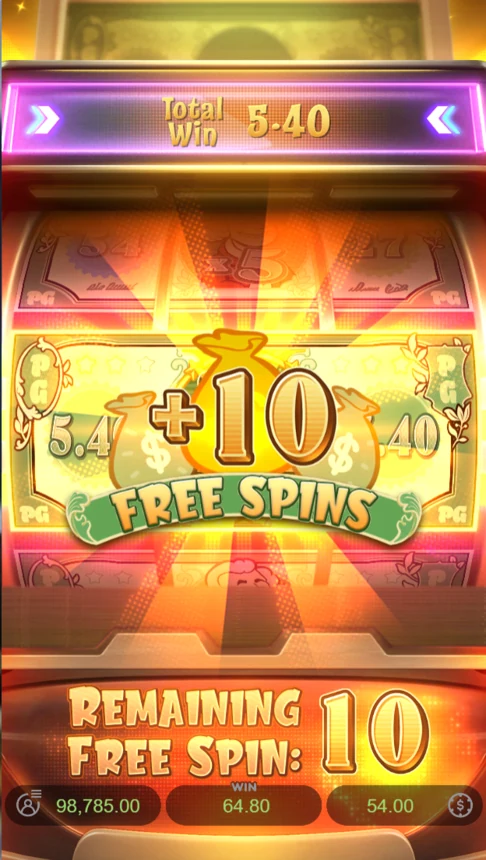 Cash Mania free spins retrigger plus 10