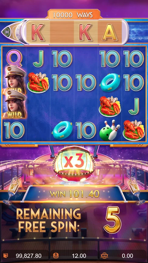 Cruise Royale free spin at x3