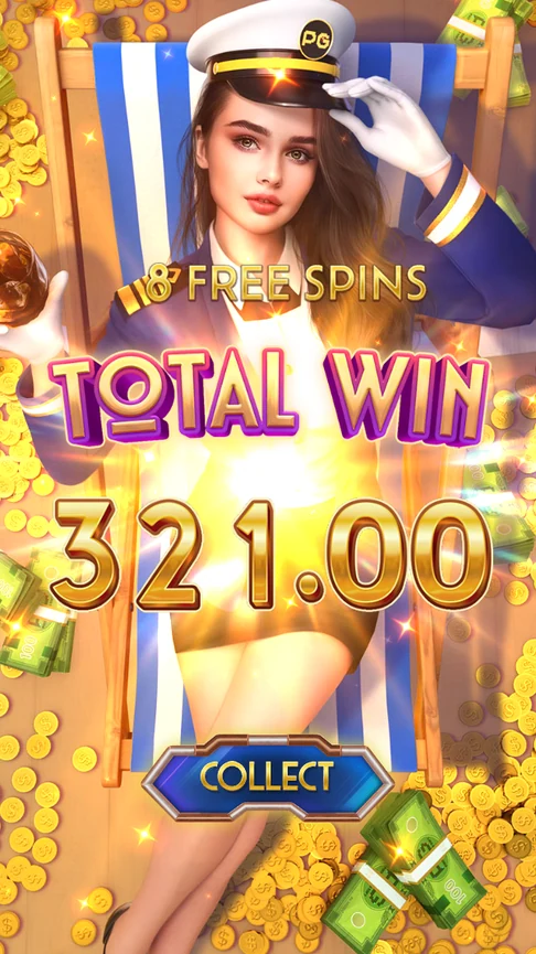 Cruise Royale free spins total 321.00