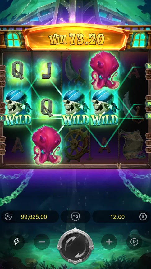 Three blue skull wilds pay 73.20