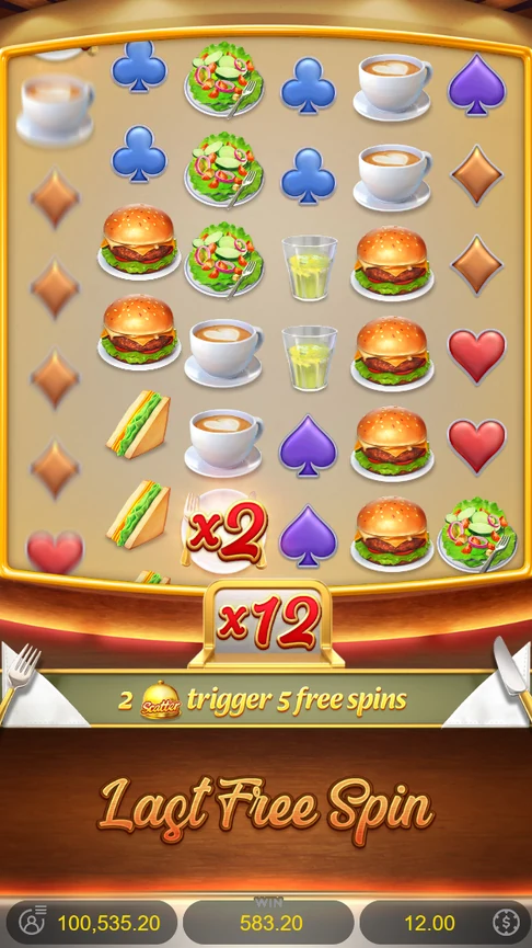 Plate multiplier x12 on last free spin