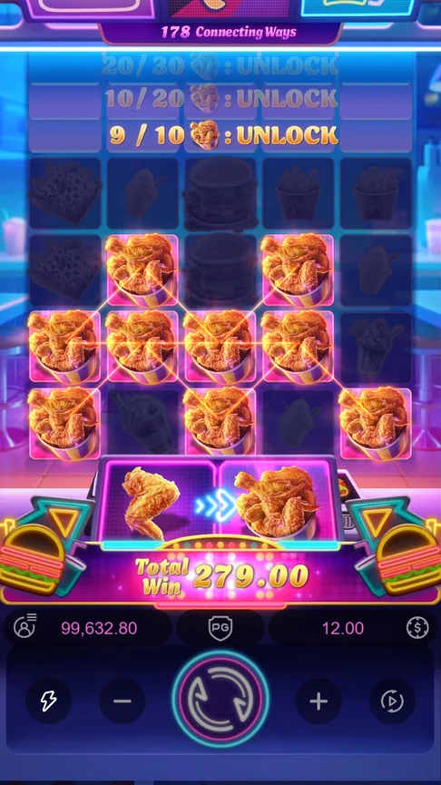 Diner Frenzy Spins buckets pay 279.00