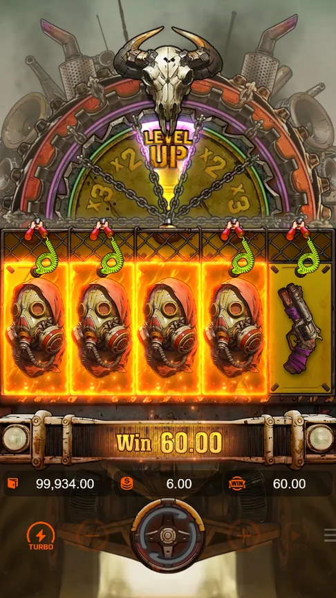 Green wheel stops on Level Up