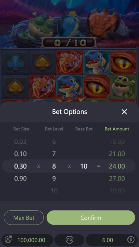Dragon Hatch 2 demo bet options
