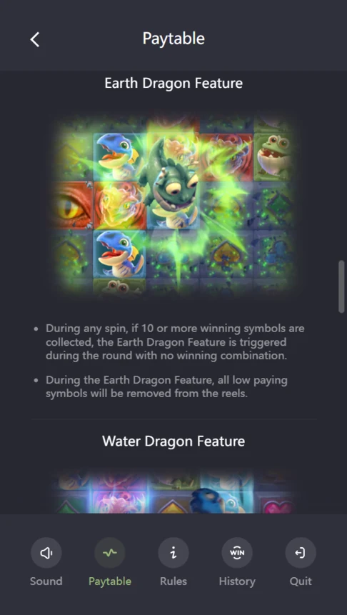 Dragon Hatch 2 Earth Dragon feature