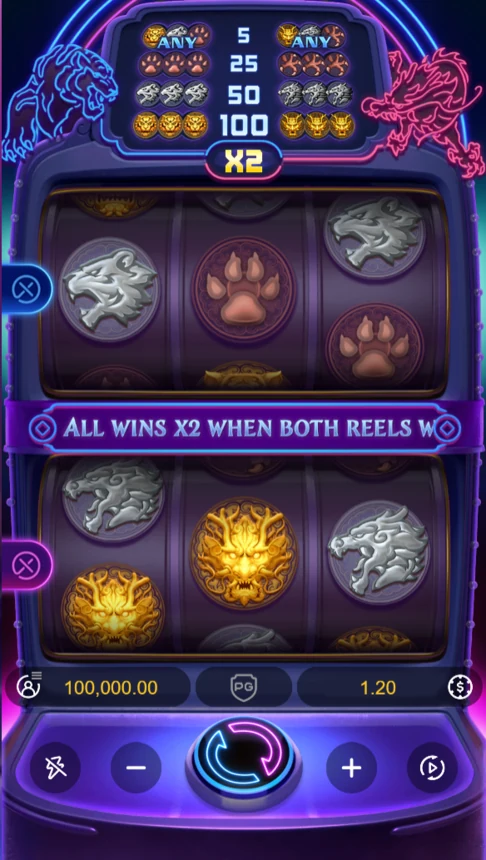 Dragon Tiger Luck demo two reel sets