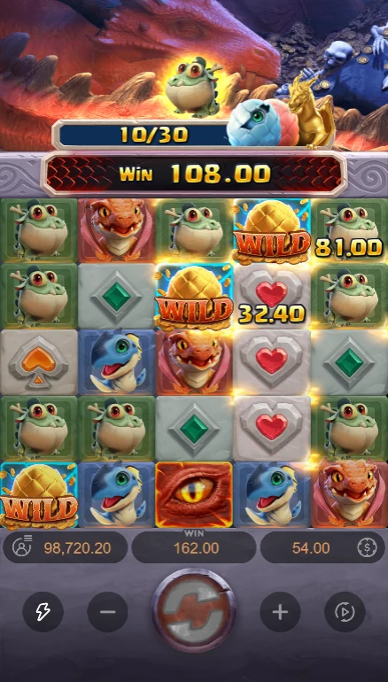 Dragon Hatch cascade wins with wild eggs