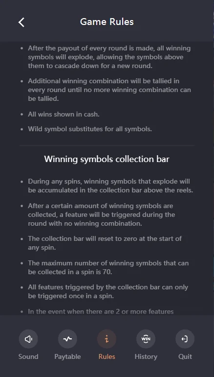Dragon Hatch collection bar rules