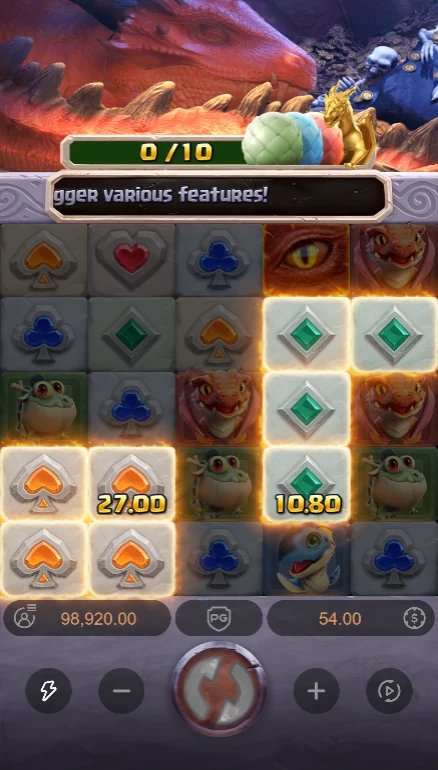 Dragon Hatch small spade and diamond wins