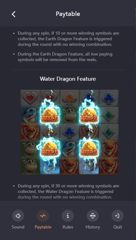 Dragon Hatch Water Dragon four wilds feature
