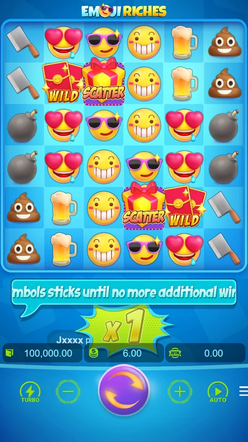 Emoji Riches 6x6 sticker grid board