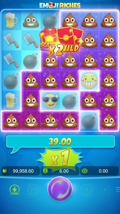 Emoji Riches 22 symbol cluster x2 78