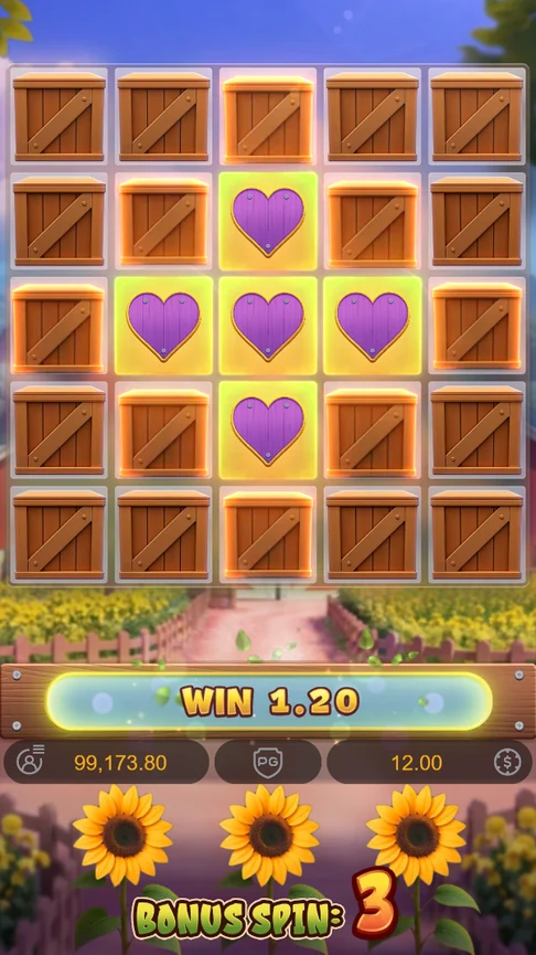 Farmstead Fortune Mini Bonus heart crates