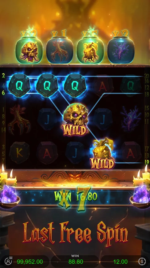 Last free spin paid at x7