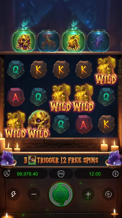 Skull and mandrakes turn into wilds
