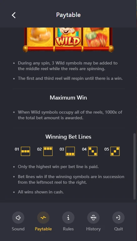 Fortune Mouse bet lines and max win
