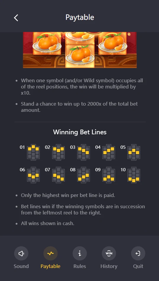 Fortune Ox 10 fixed paylines