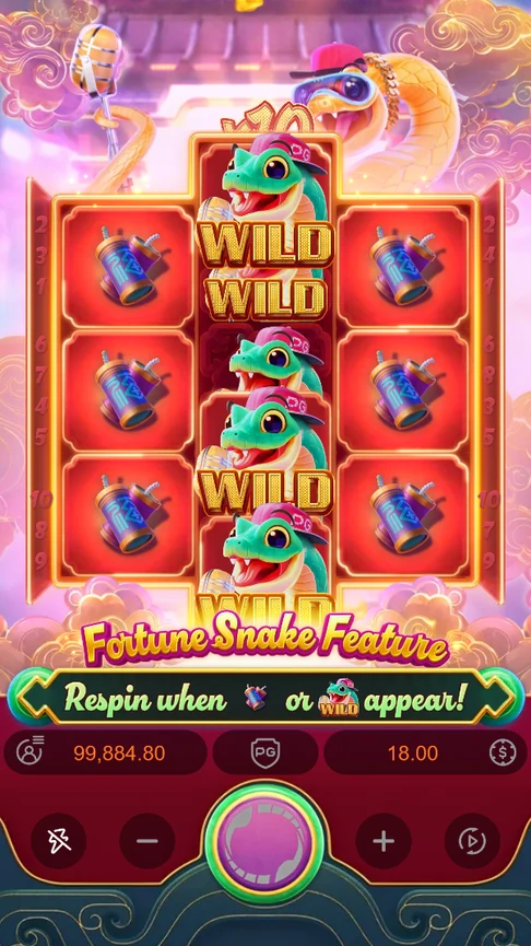 Fortune Snake respins locked firecrackers and wilds