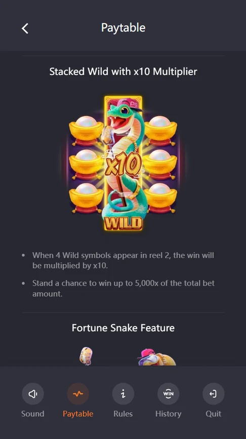 Fortune Snake stacked wild x10 rules
