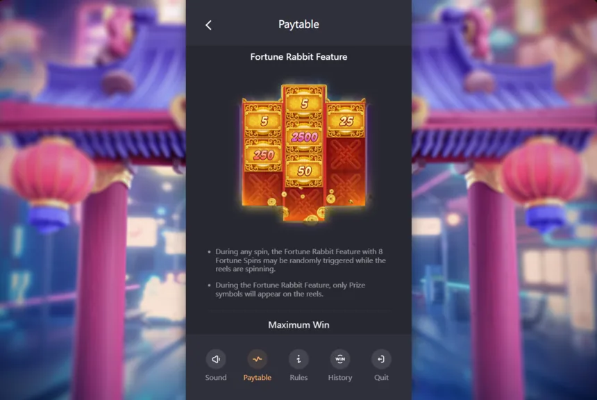 Fortune Rabbit Feature with 8 Fortune Spins