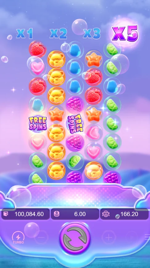 Fruity Candy spin total 166.20
