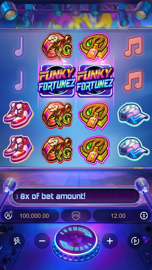 Funky Fortunez 4x4 grid with scatters