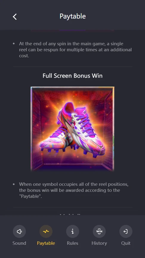 Futebol Fever full screen bonus win