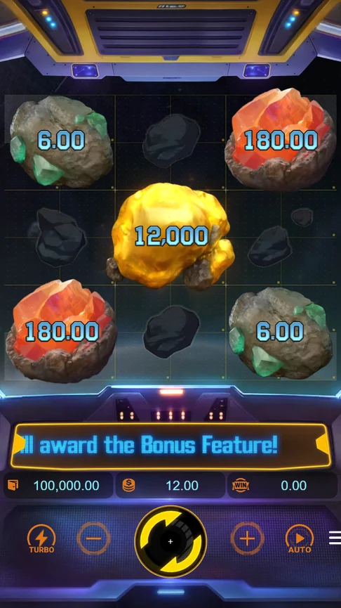 Galaxy Miner 3x3 asteroid prize grid
