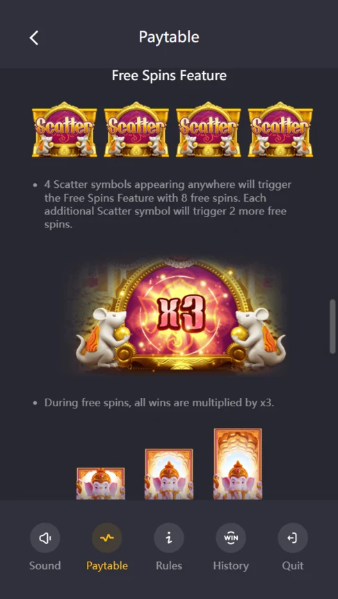Ganesha Fortune free spins x3 wins