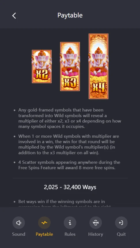 Ganesha Fortune wild multipliers x2 x3 x4