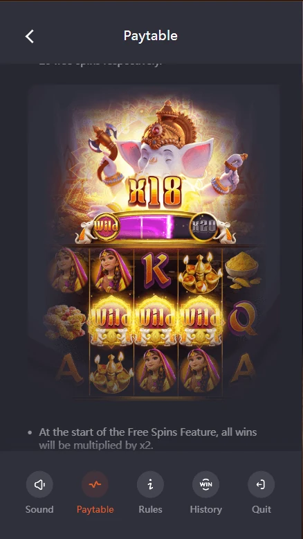 Ganesha Gold free spins x18 wild multiplier