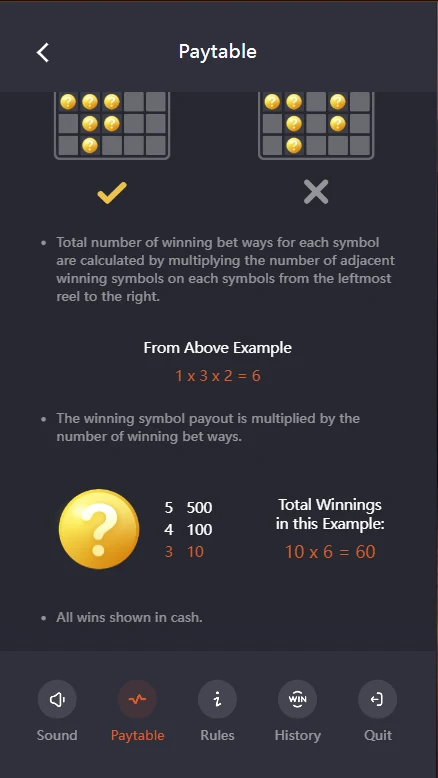 Ganesha Gold 243 ways rules example