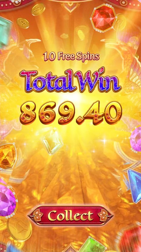 Garuda Gems free spins total 869.40
