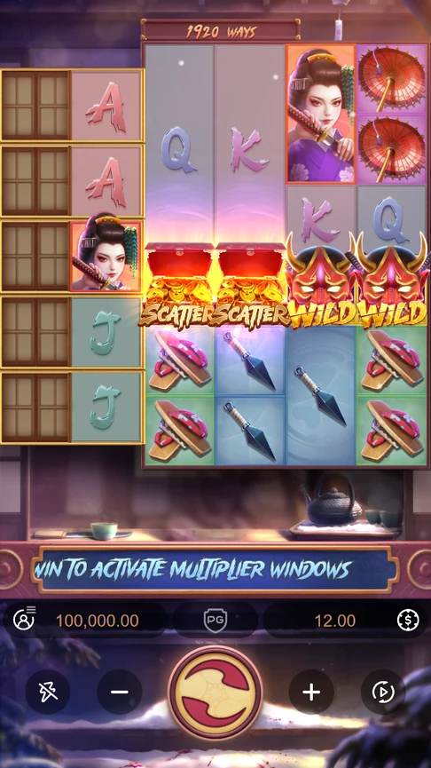 Geisha's Revenge reels with window column