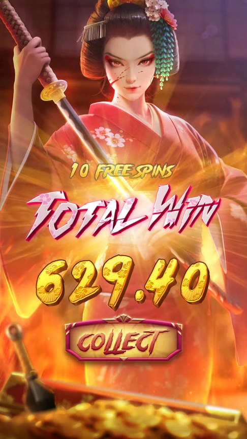 Geisha's Revenge free spins total 629.40