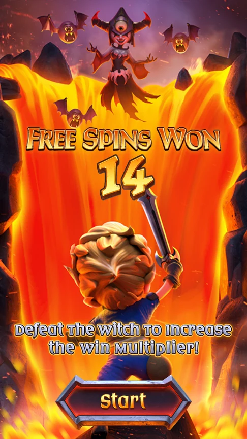 Fourteen free spins against the witch