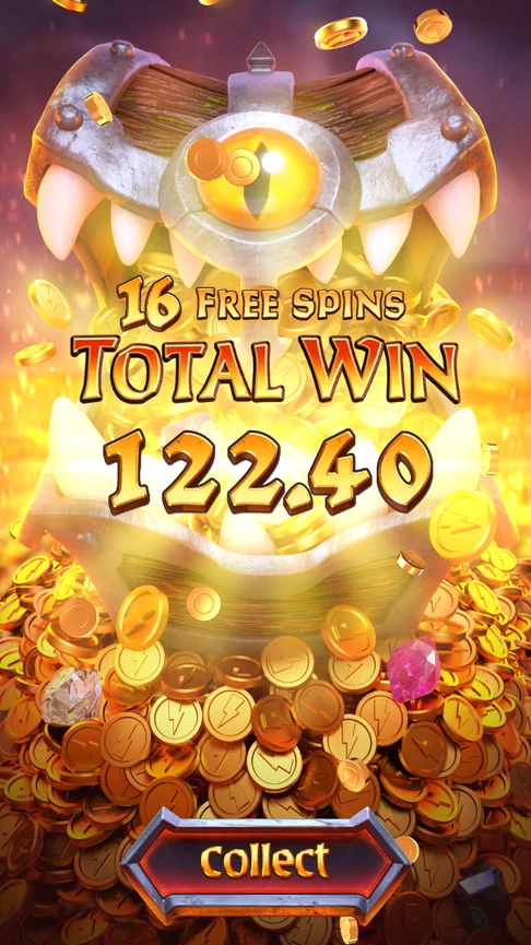 Sixteen free spins total 122.40