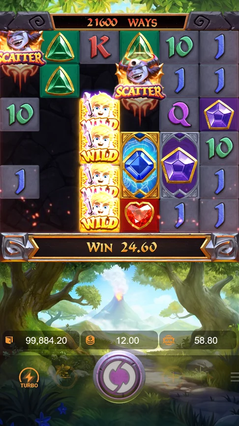 Gold tile splits into four wilds