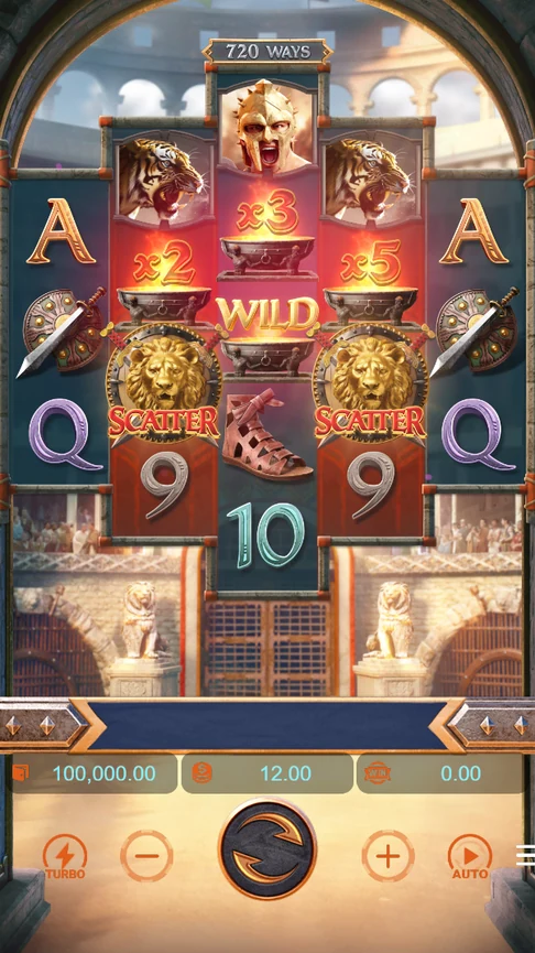 Gladiator's Glory 720 ways arena board