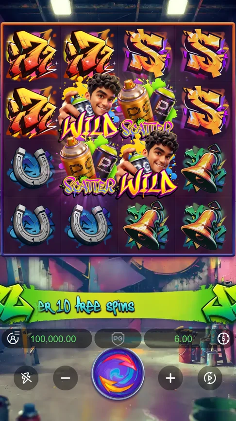 Graffiti Rush 4x4 wall of symbols