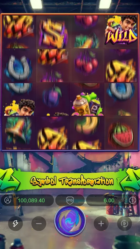 Symbol Transformation sprays the wall
