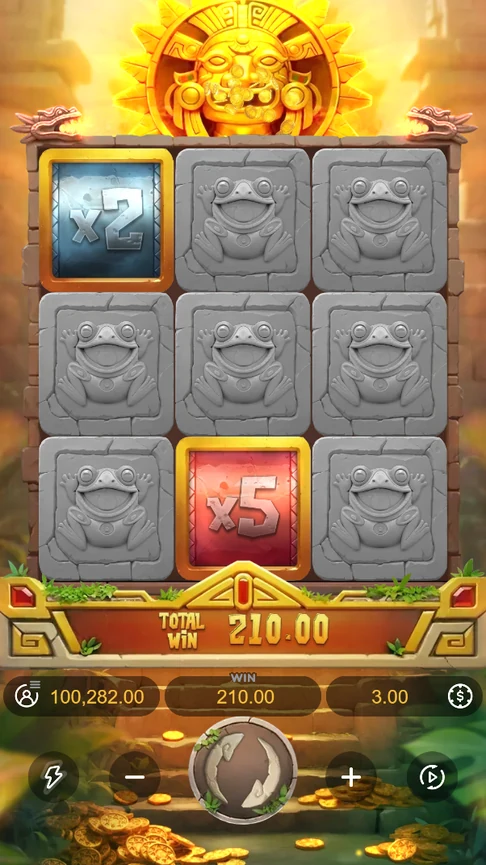 Multipliers x2 and x5 pay 210.00