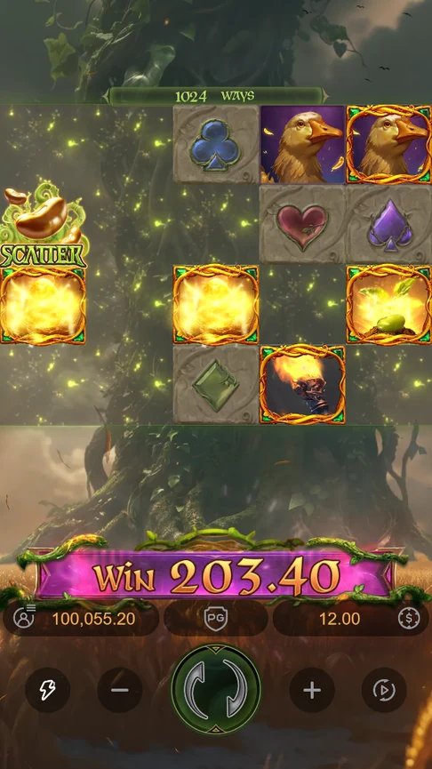 Jack the Giant Hunter cascade pays 203.40