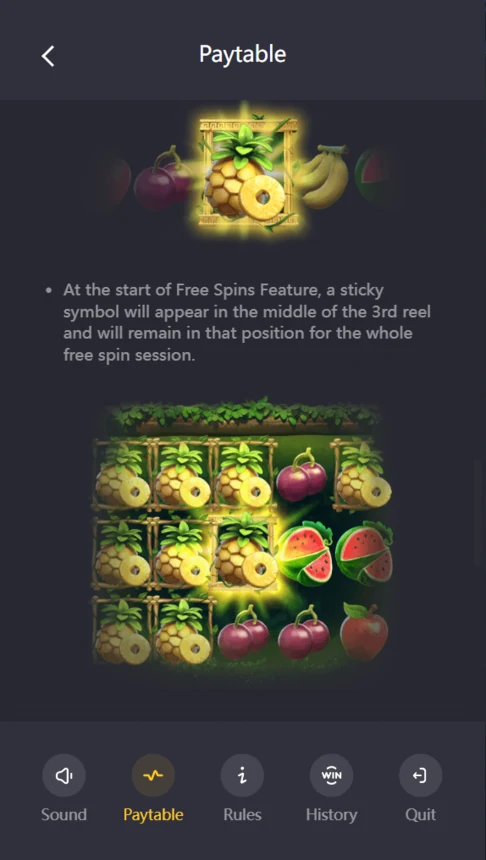 Jungle Delight free spins sticky fruit